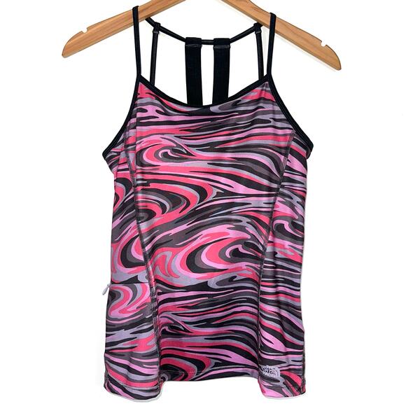 TNF The North Face Women’s Exposure Honeysuckle Pink Swirl Tank Top Size Small - Picture 2 of 13